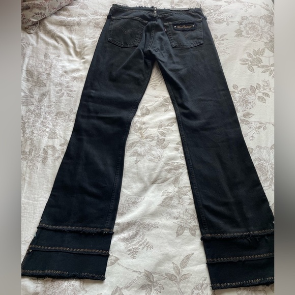 Vintage Y2K Upcycled Levi’s Flare Jeans Low Rise Embellished 28 Festival Bratz - Picture 9 of 14